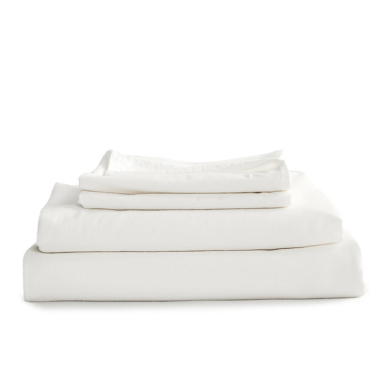 Cosy Club Washed Cotton Sheet Set Single White