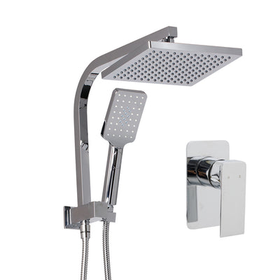 Cefito WELS 8'' Rain Shower Head Taps Square Handheld High Pressure Wall Chrome