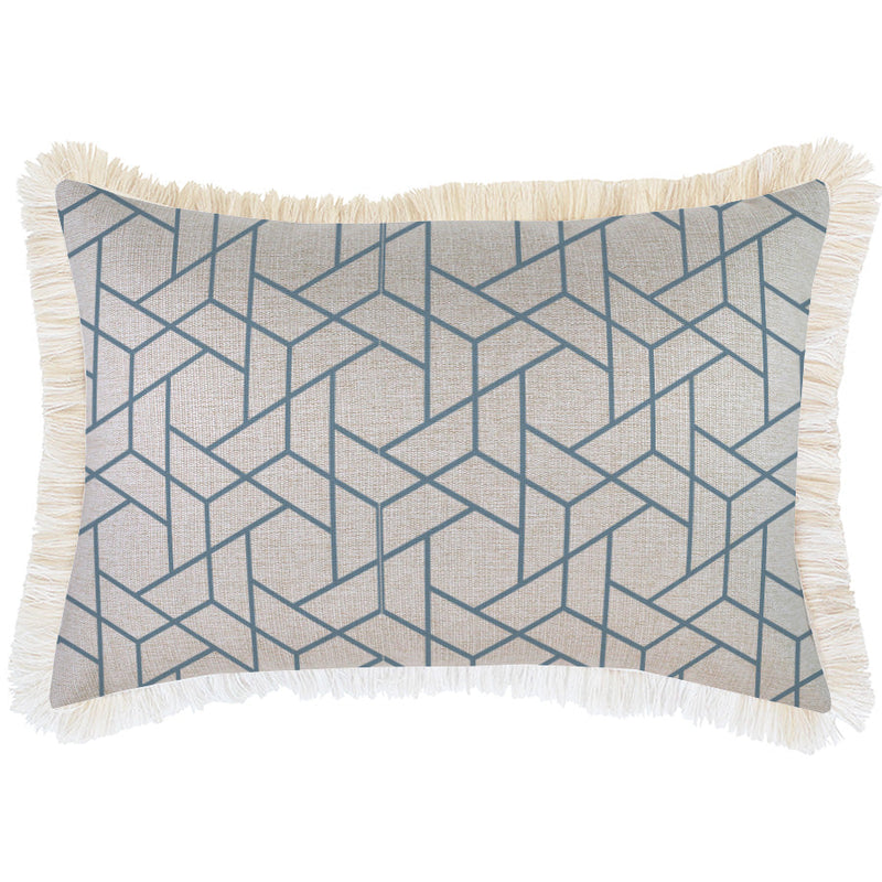 Cushion Cover-Coastal Fringe-Milan Blue-35cm x 50cm