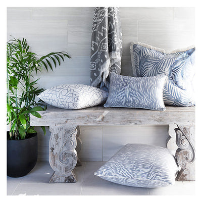 Cushion Cover-Coastal Fringe-Seminyak Blue-45cm x 45cm