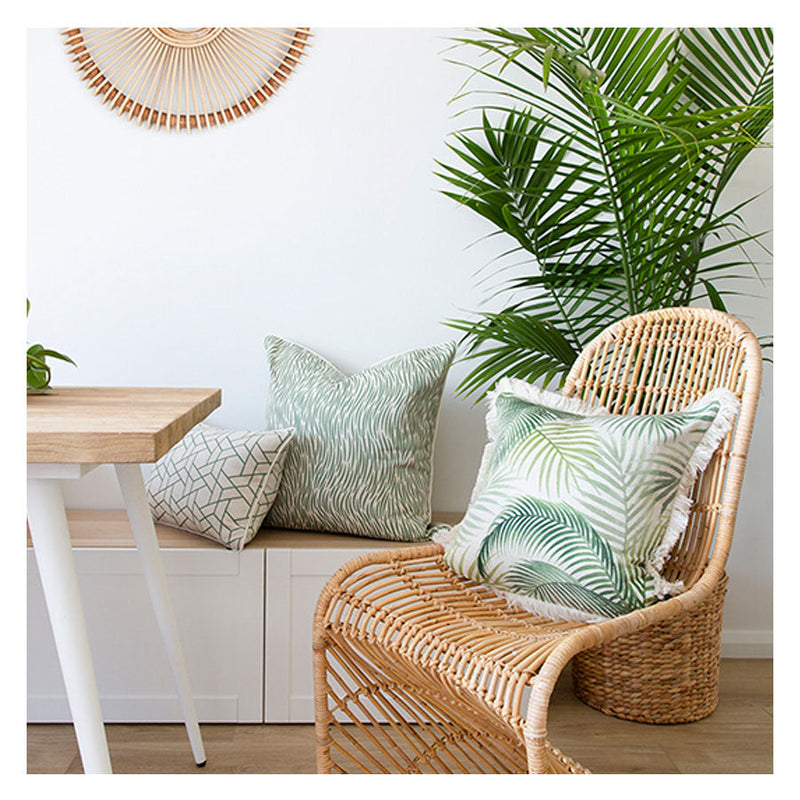 Cushion Cover-Coastal Fringe-Seminyak Green-60cm x 60cm