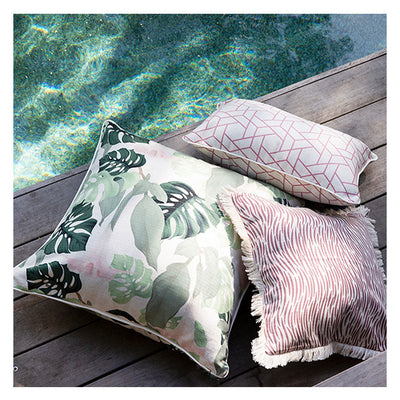 Cushion Cover-Coastal Fringe-Wild Rose-45cm x 45cm