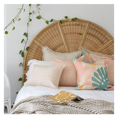 Cushion Cover-Coastal Fringe-Lunar Blush-45cm x 45cm