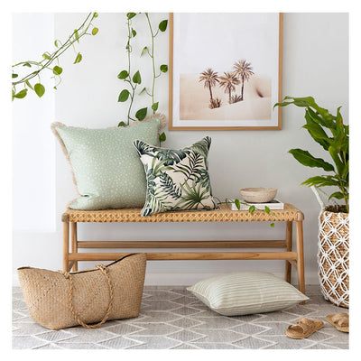 Cushion Cover-Coastal Fringe-Lunar Pale Mint-60cm x 60cm