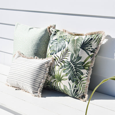 Cushion Cover-Coastal Fringe-Paint Stripes Smoke-35cm x 50cm