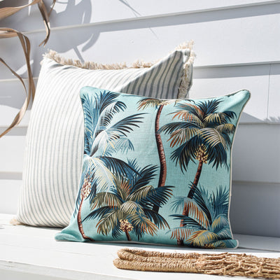 Cushion Cover-Coastal Fringe-Paint Stripes Smoke-60cm x 60cm