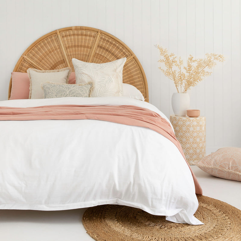 Cushion Cover-Coastal Fringe Natural-Positano Blush-45cm x 45cm