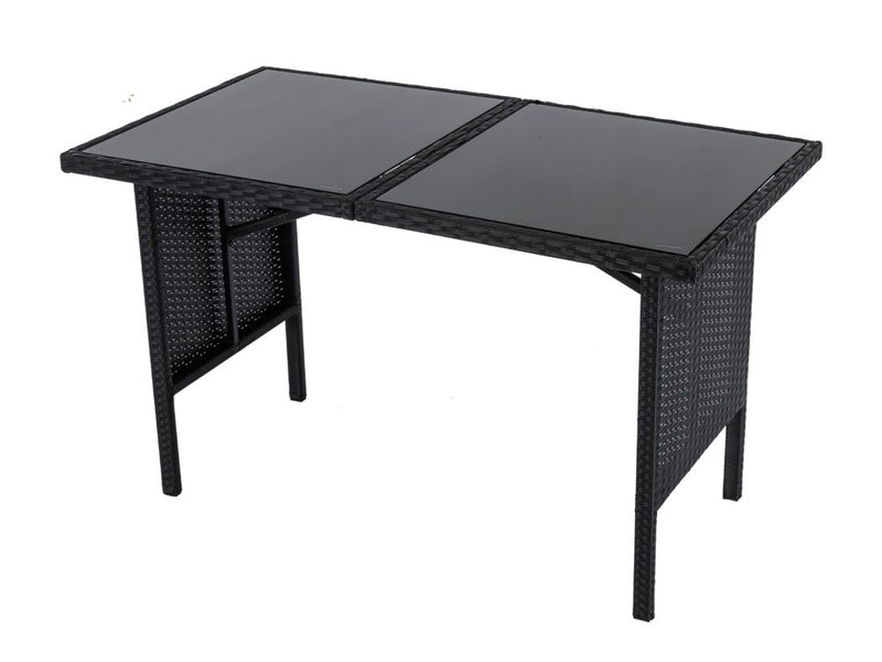 Ella 8-Seater Modular Outdoor Garden Lounge and Dining Set with Table and Stools in Black