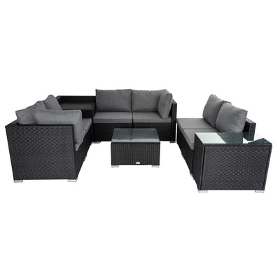 Modular Outdoor Lounge Set &#8211; 9pcs Sofa, Armchairs and Coffee Table