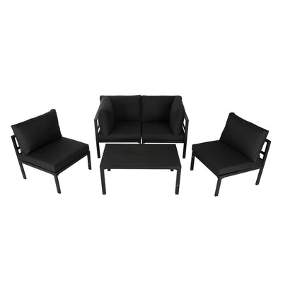 Outdoor 5 Piece Black Couch Set