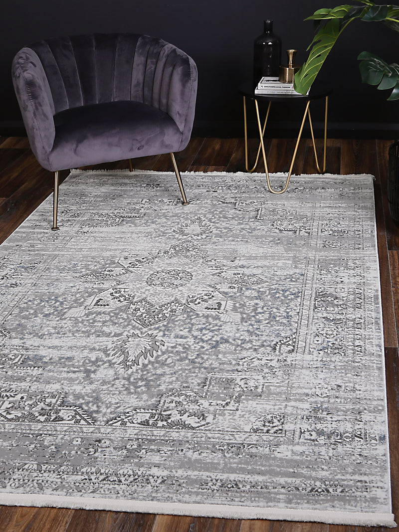 Cordelia Medalion Grey Blue Rug 160x230 cm