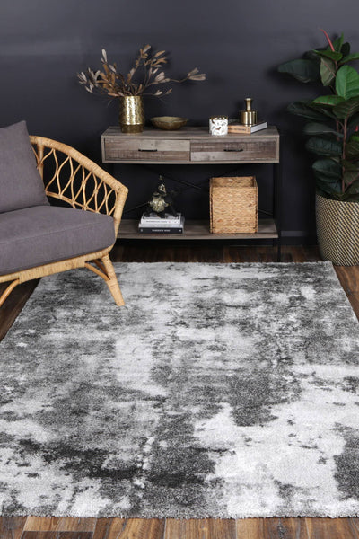 Yuzil White Grey Abstract Rug 160x230cm