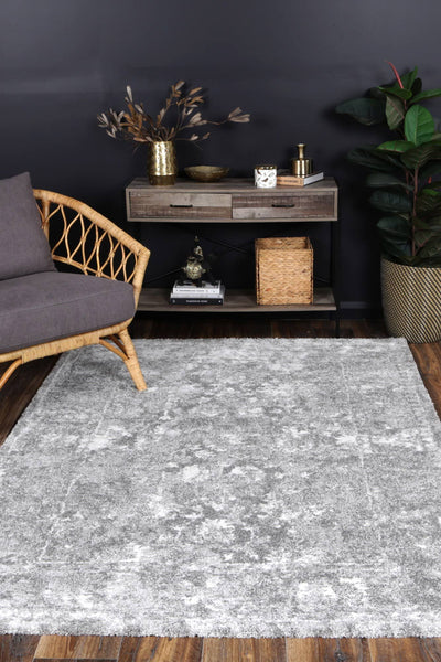 Yuzil Grey Floral Rug 160x230cm