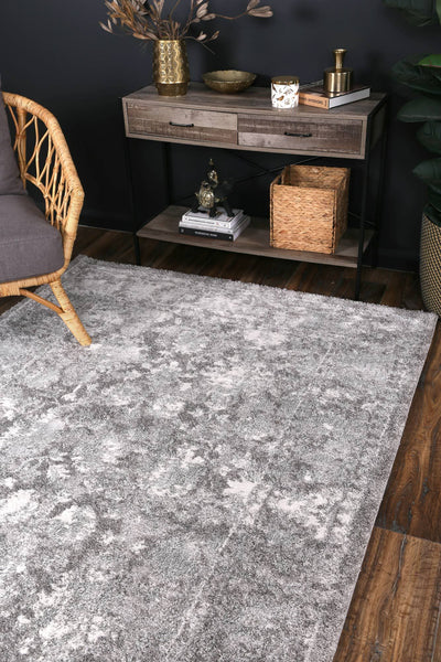 Yuzil Grey Floral Rug 160x230cm