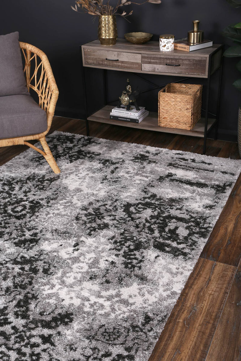 Yuzil Dark Grey Transitional Rug 160x230cm