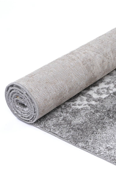 Yuzil Grey Transitional Floral Rug 160x230cm