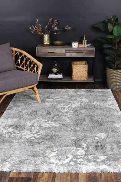 Yuzil Grey Transitional Floral Rug 160x230cm