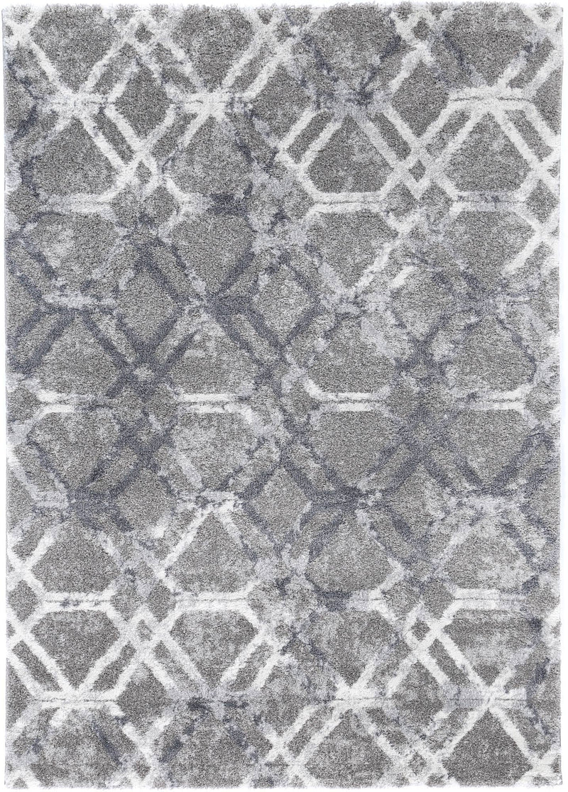 Yuzil Blue Lattice Rug 280x380cm