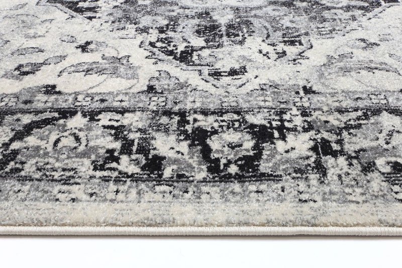 Delicate Grey Traditional Rug 200x290 cm