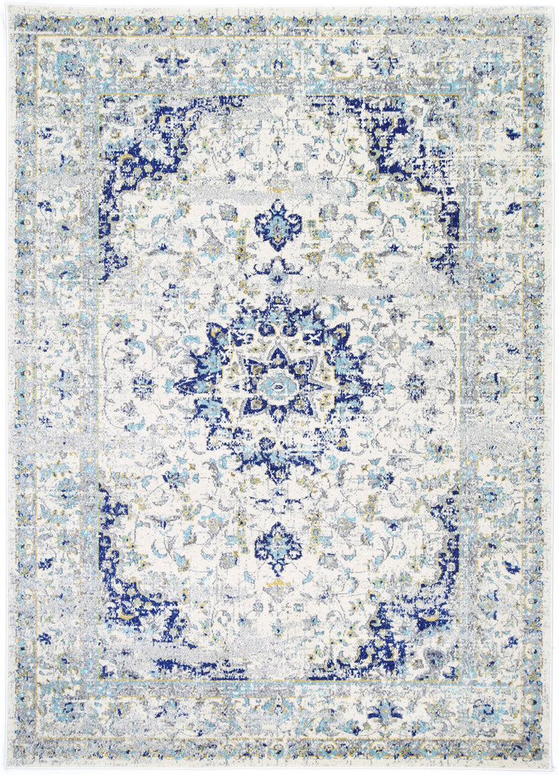 Delicate Navy Blue Traditional Rug 300x400 cm