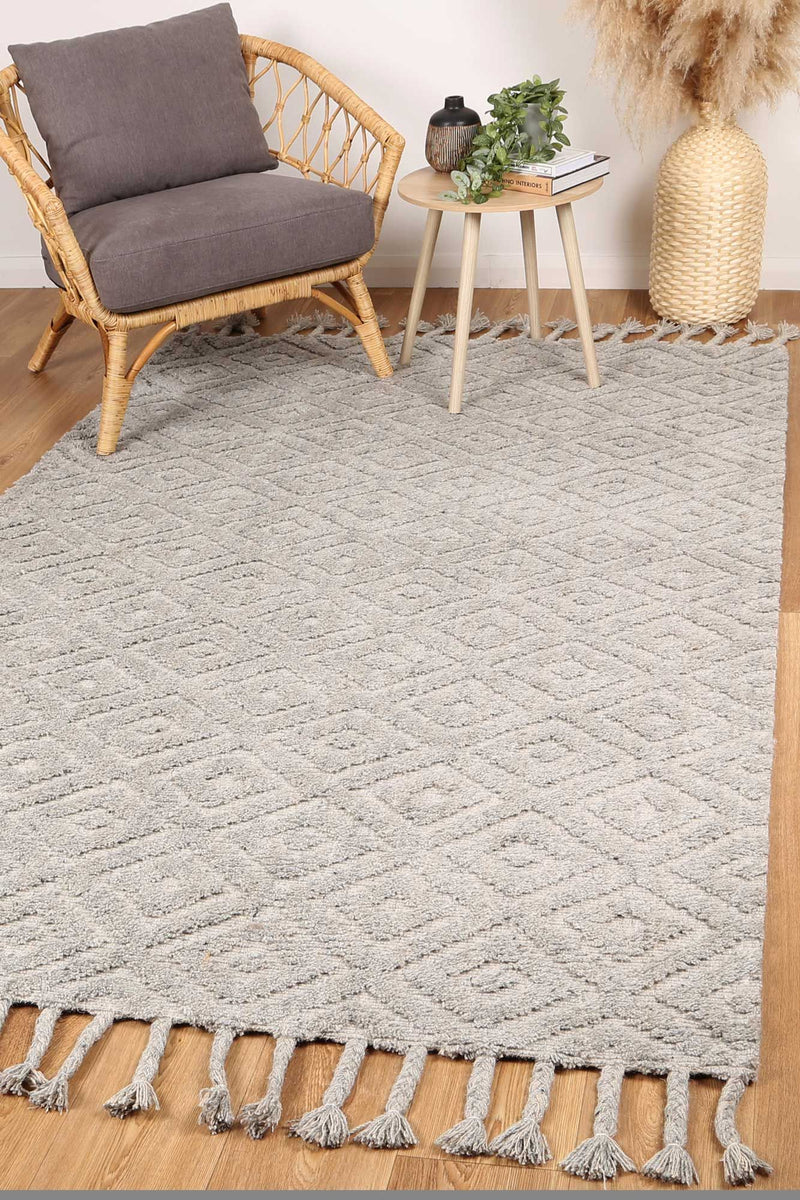 Leilani Plush Diamond Grey Rug 160x230cm