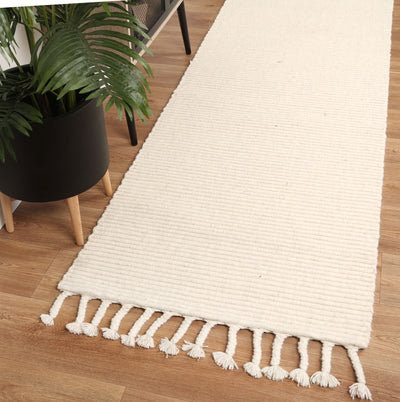 Leilani Modern Wool Cream Rug 80x300cm