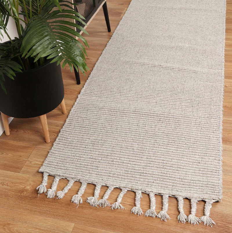 Leilani Modern Wool Grey Rug 80x300cm