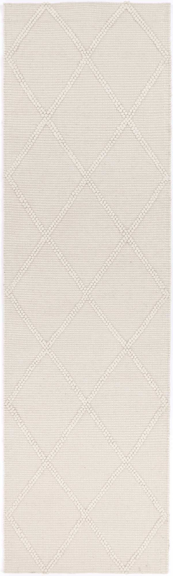 Leilani Diamond Braided Cream Rug 80x300cm