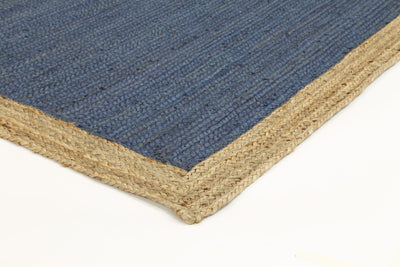 Hampton Navy Blue Centre Jute Rug 150x150cm Round