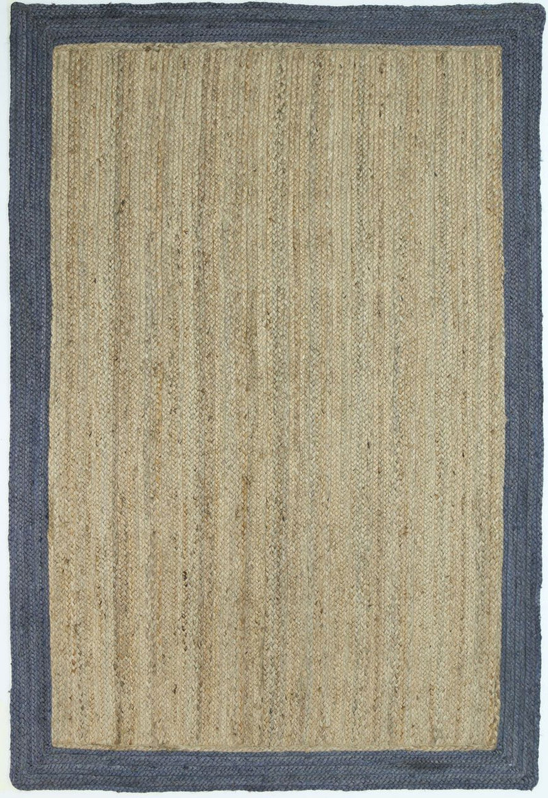 Hampton Grey Border Jute Rug 150x220cm