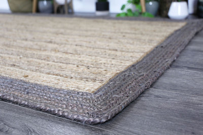 Hampton Beige Border Jute Rug 150x220cm