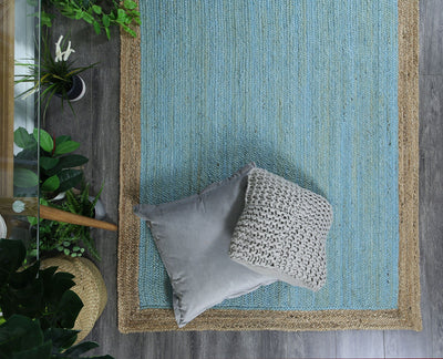 Hampton Blue Centre Jute Rug 150x220cm