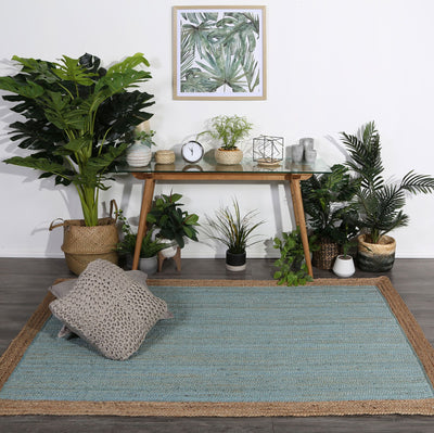 Hampton Blue Centre Jute Rug 150x220cm