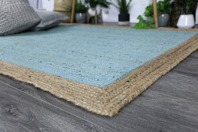 Hampton Blue Centre Jute Rug 150x220cm