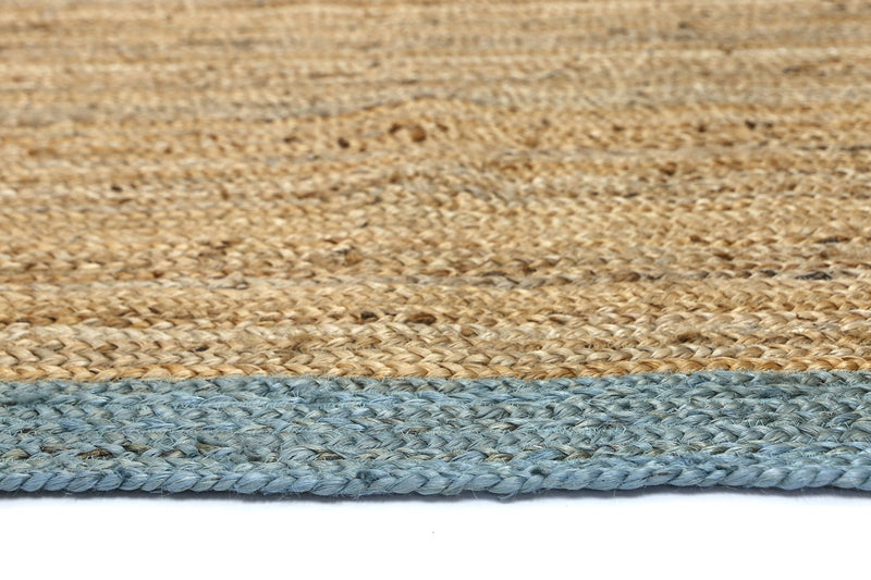 Hampton Blue Border Jute Rug 190x280cm