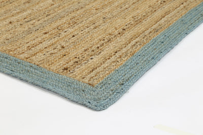 Hampton Blue Border Jute Rug 190x280cm