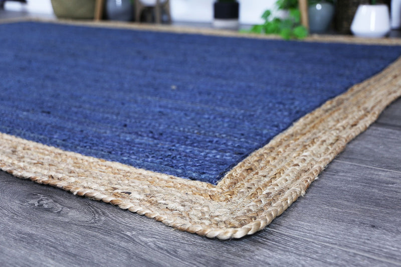 Hampton Navy Blue Centre Jute Rug 190x280cm