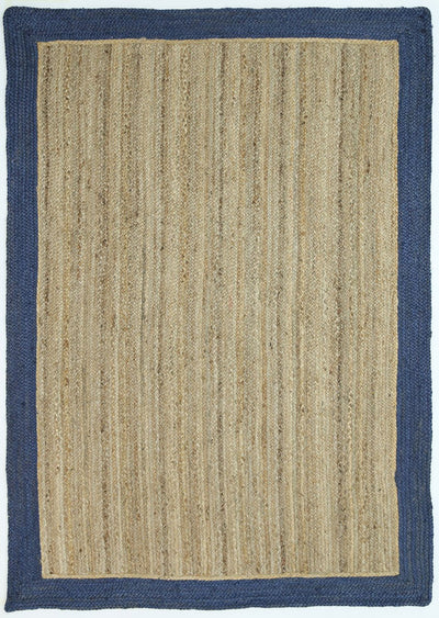 Hampton Navy Blue Border Jute Rug 230x320cm