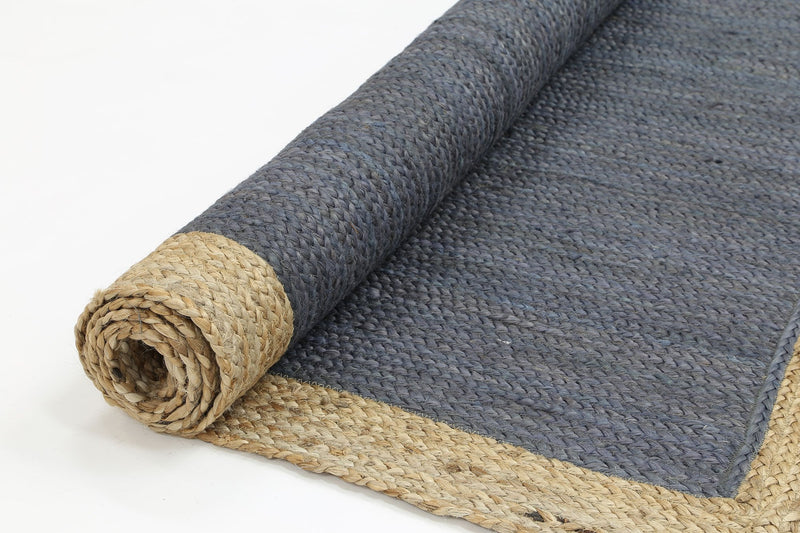 Hampton Grey Centre Jute Rug 240x240cm Round