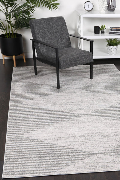 Windjana Abstract Diamond Grey Rug 160x230cm