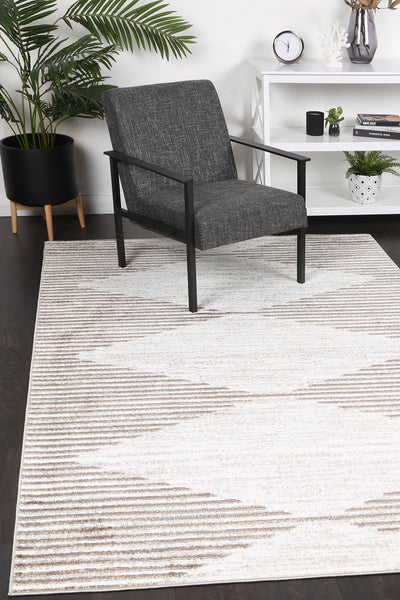 Windjana Abstract Diamond Latte Rug 160x230cm