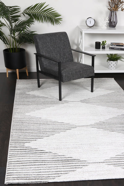 Windjana Abstract Diamond Silver Rug 280x380cm