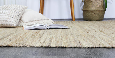 Malmo Beige Stipe Natural Jute Rug  240x330cm