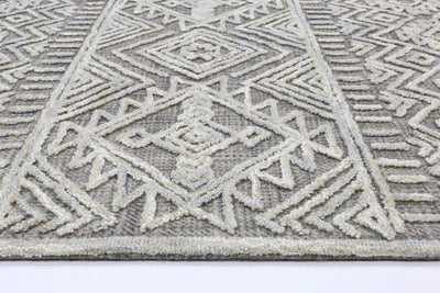 Mila Tribal Light Grey Rug 200x290cm