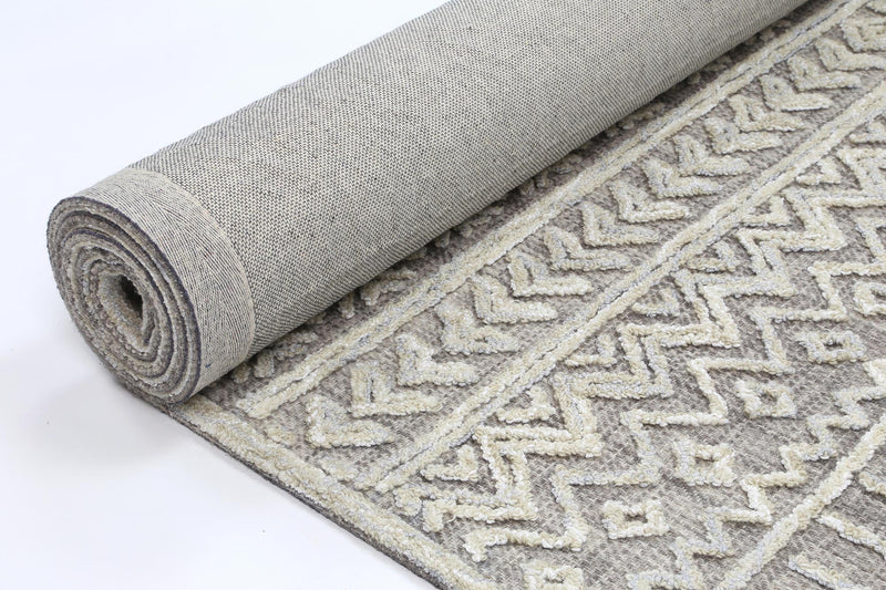 Mila Tribal Light Grey Rug 200x290cm