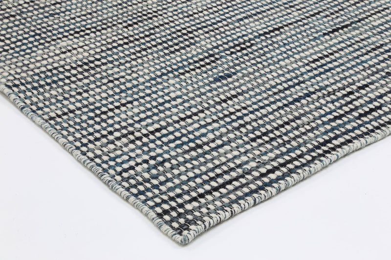 Scandi Teal Blue Reversible Wool Rug 160x230 cm