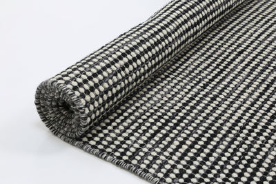 Scandi Charcoal Grey Reversible Wool Rug 240x330 cm