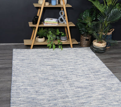 Scandi Blue Reversible Wool Rug 300x400 cm