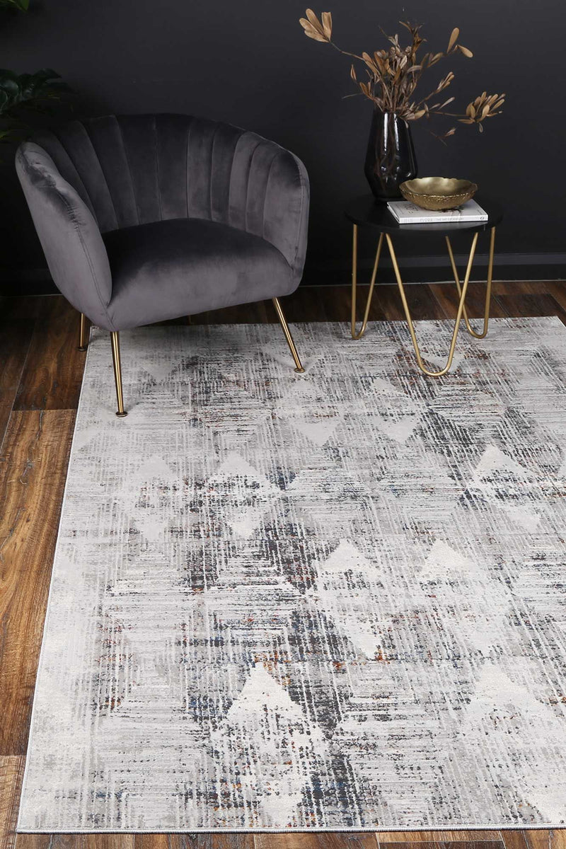 Isaiah Grey Multi Diamond Transitional Rug 120x170cm