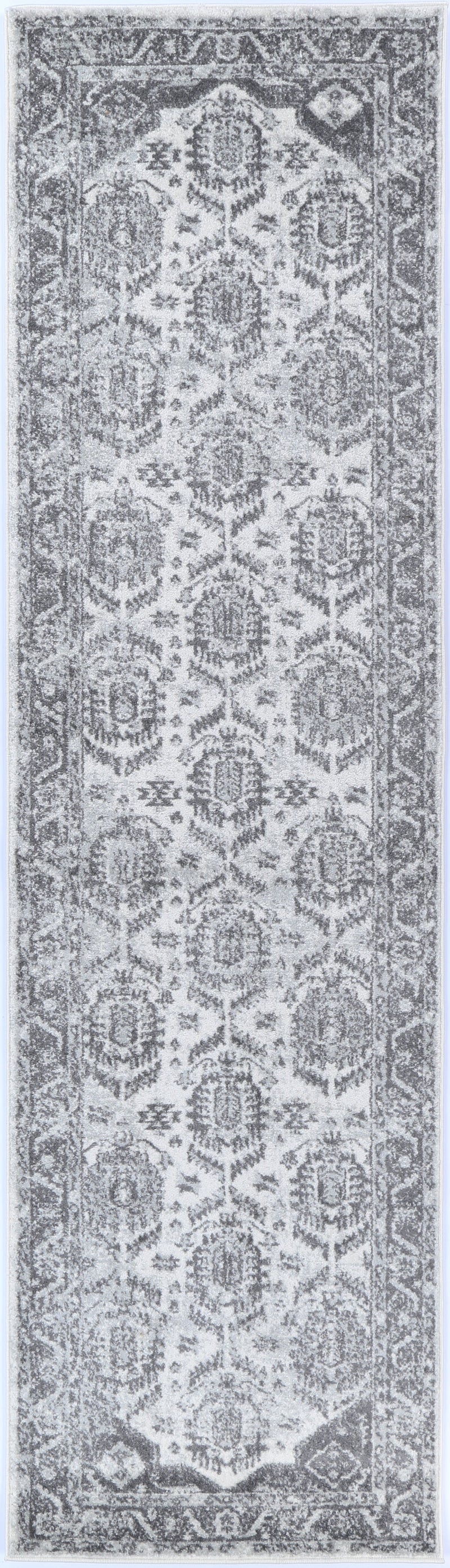 Ligures White Grey Traditional Rug 160X160cm Round